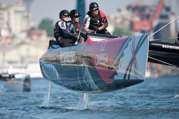 Emirates Team New Zealand on day 2 of the Istanbul Extreme Sailing Series regatta